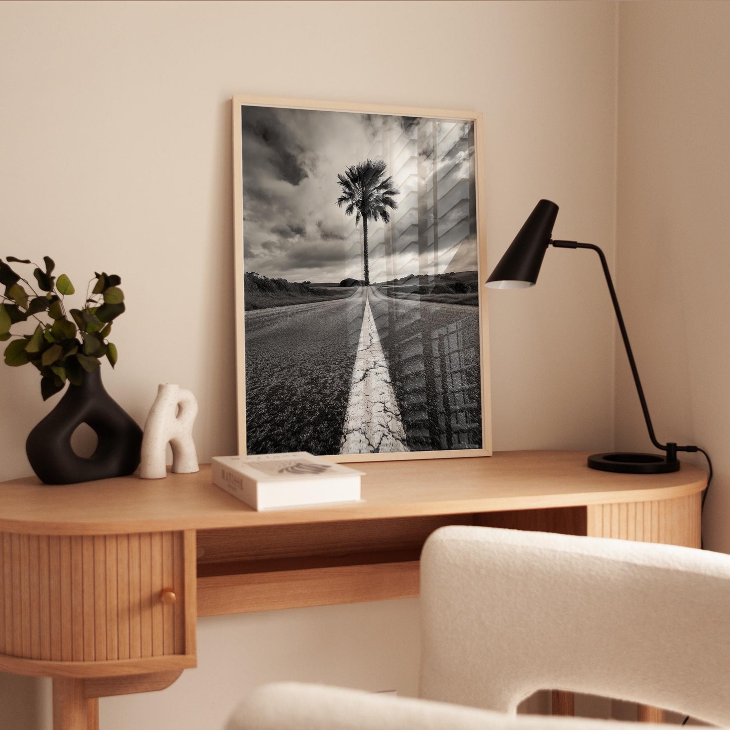 Black White Palm Print – Minimalist Wall Art | Highway Photo Fine Art Giclée