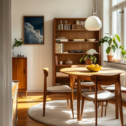 Deep Blue Night Sky Cloud Wall Art – Minimalist Wall Decor with Sustainable Wood Frame