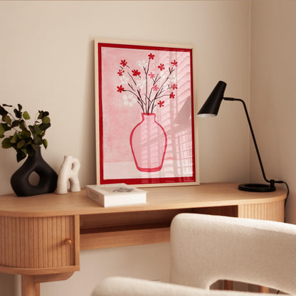 Cherry Blossom Print - Soft Pink Floral Poster | Modern Botanical Wall Art