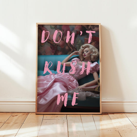Glamorous Wall Art – Pink Typography Print | Vintage Fashion Poster, Empowerment Art