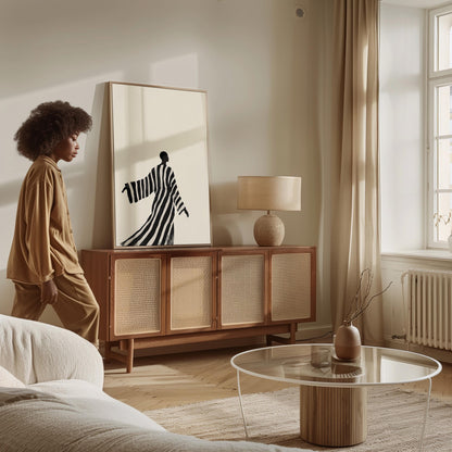 Black and White Canvas | Modern Canvas Prints Set of 2 | Abstract Figurative Art