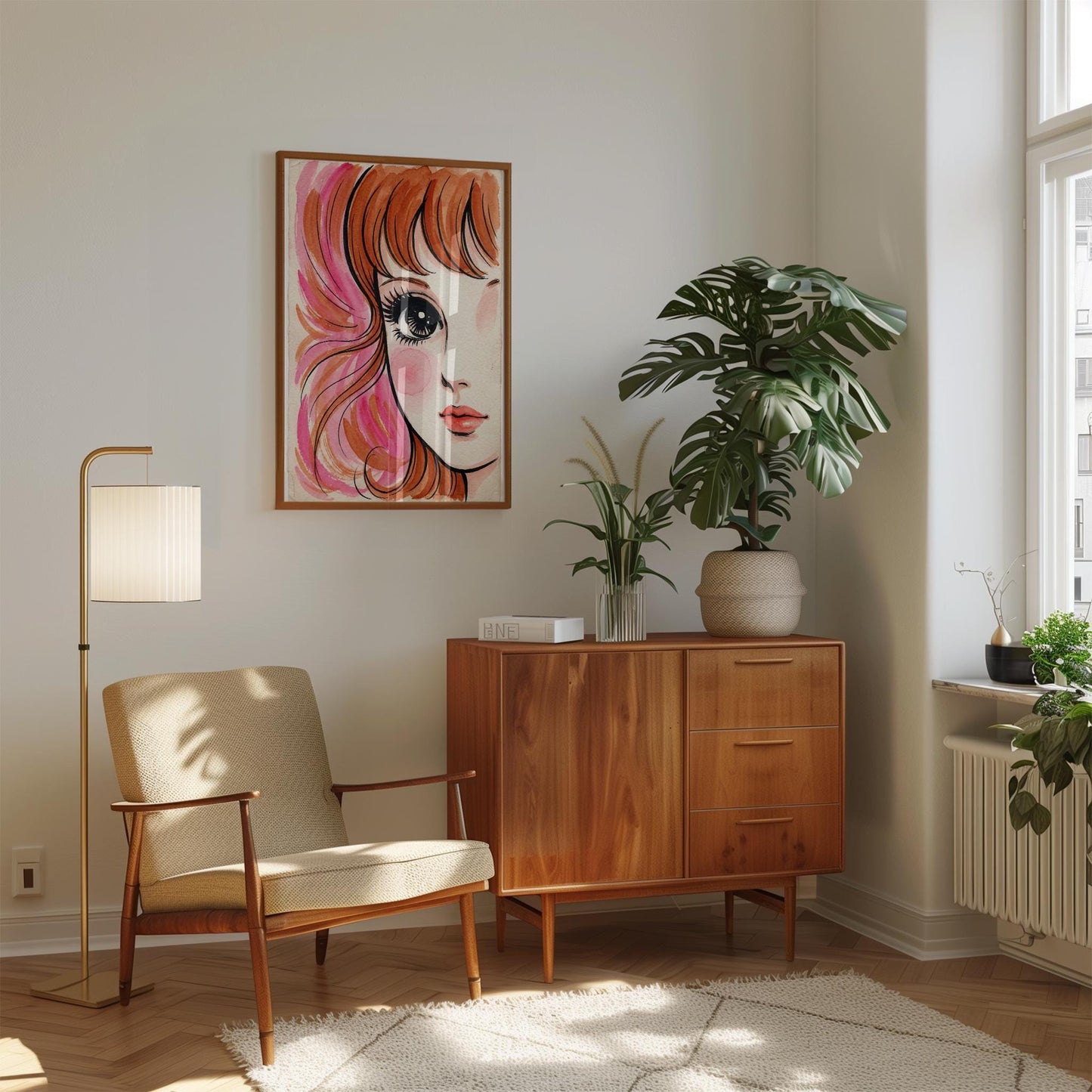 60s Retro Wall Art – Vintage Fashion Print Featuring Pop Art Girl Poster