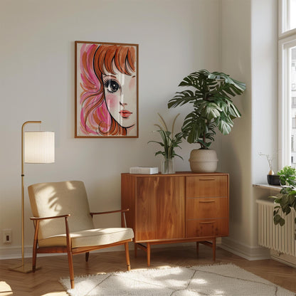 60s Retro Wall Art – Vintage Fashion Print Featuring Pop Art Girl Poster