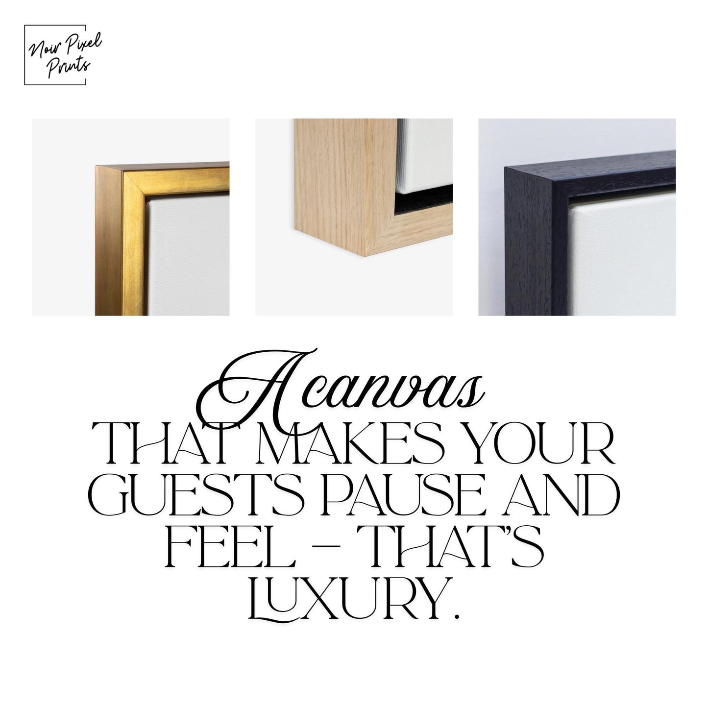 Woman Canvas Art Print – Monochrome Wall Art | Floating Wood Frame, Modern Decor