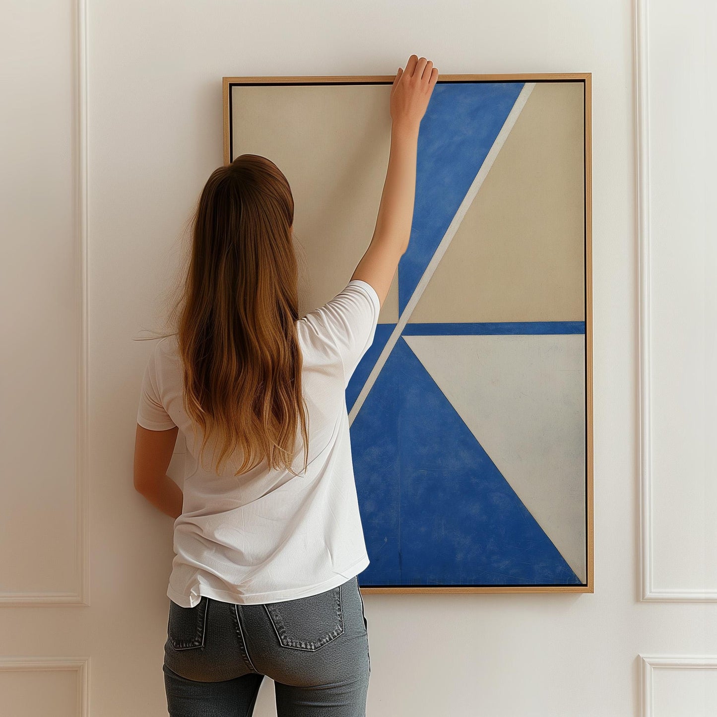 Blue Geometric Balance Abstract Wall Art