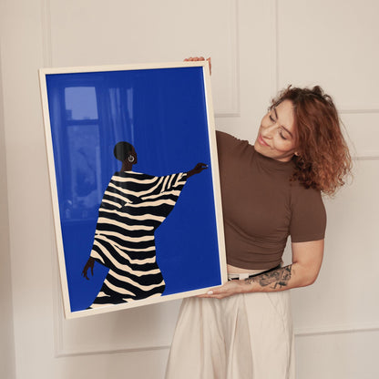 Electric Blue Abstract Art - Figurative Wall Art on Premium Matte Canvas | Gallery Style Decor