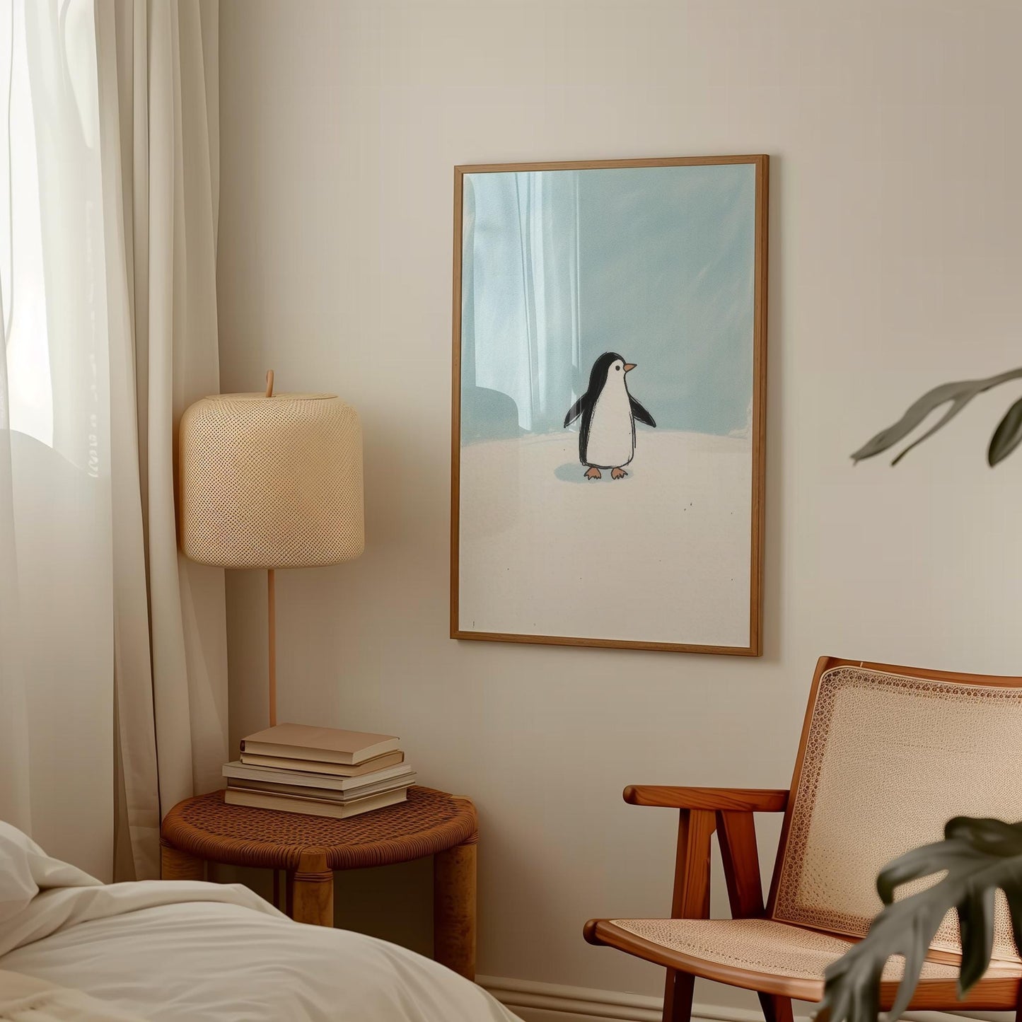 Scandinavian Penguin Print – Minimalist Nursery Wall Art | Kids Room Decor Poster