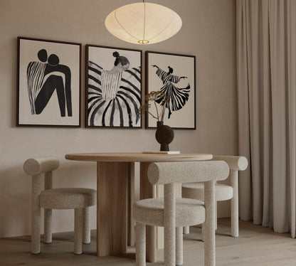 Abstract Canvas Art – Black and White Framed Canvas Set | Modern Wall Decor