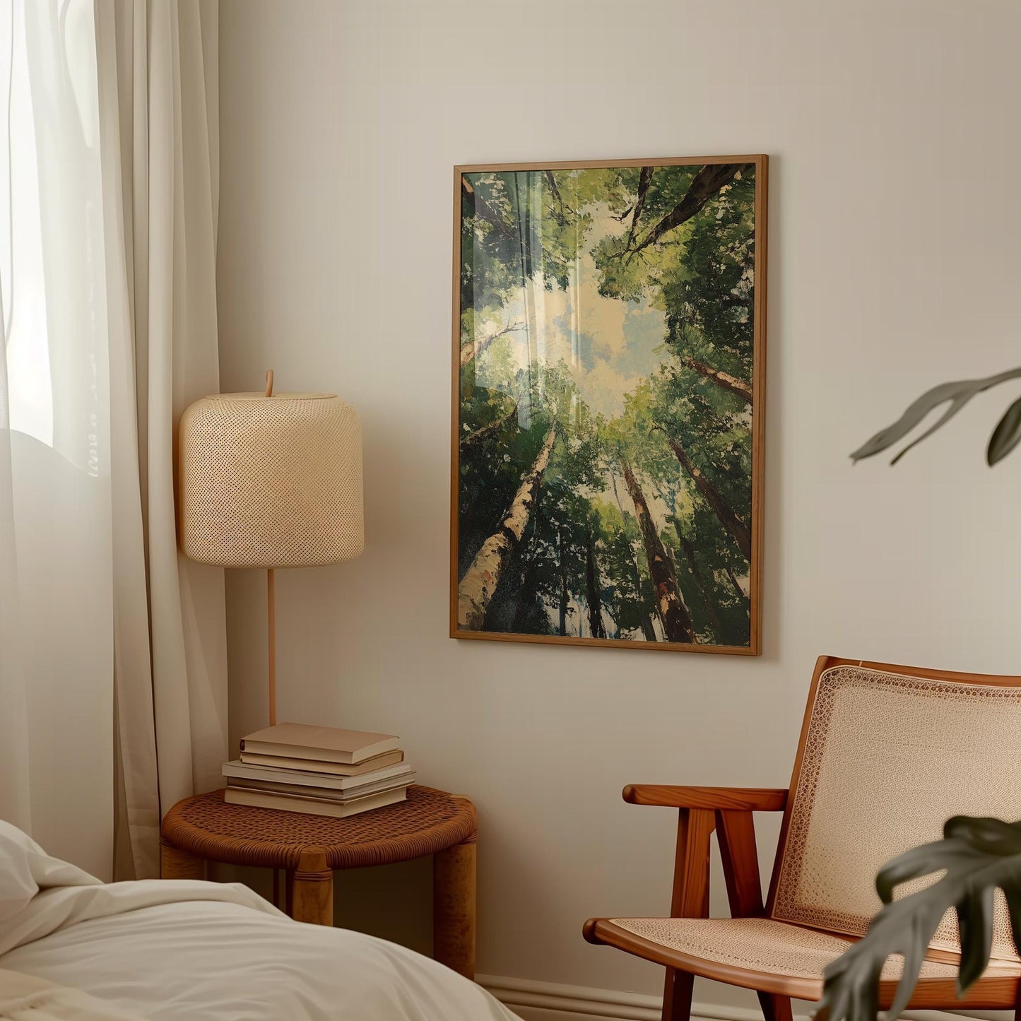 Forest Canopy Wall Art – Vertical Tree Artwork | Calming Nature Poster Print