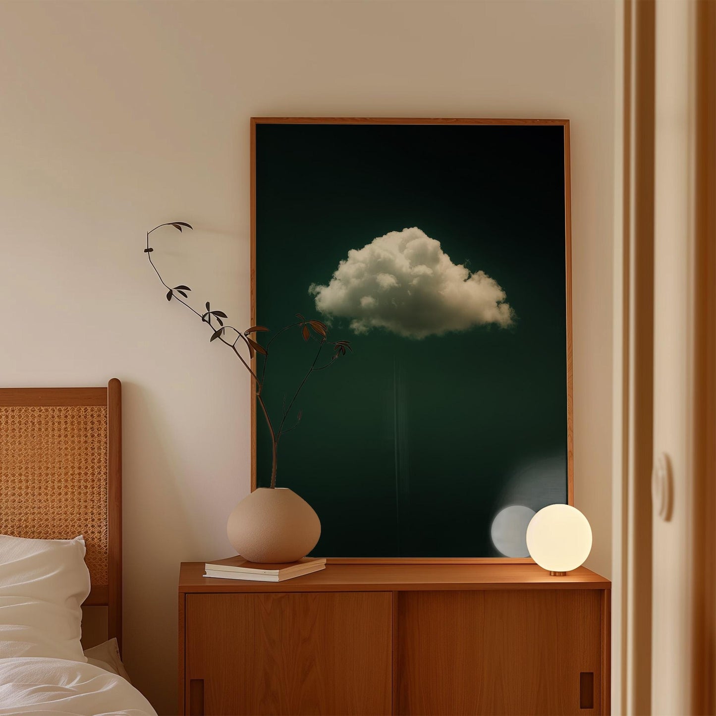 Emerald Green Wall Art - Abstract Minimalist Home Decor | Framed Floating Wood Print