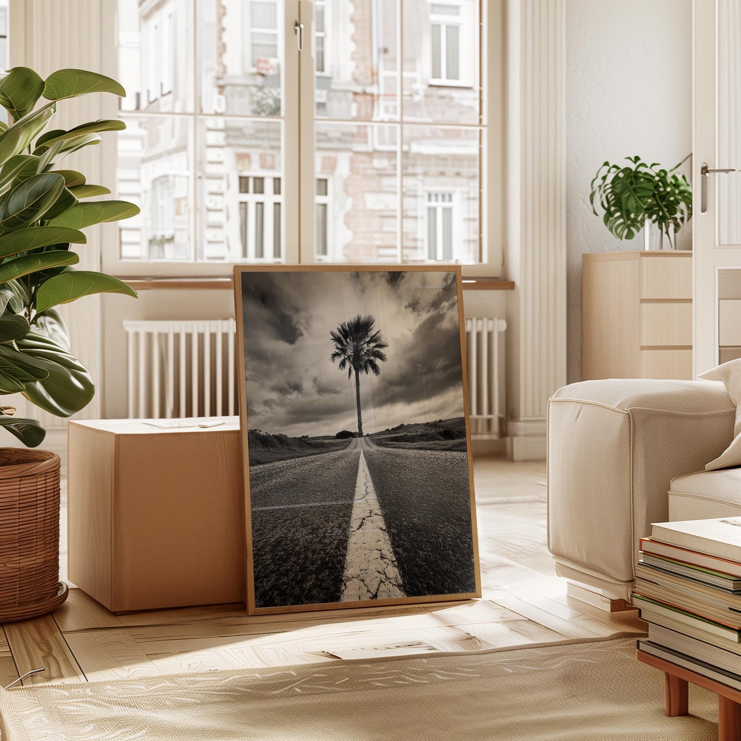 Black White Palm Print – Minimalist Wall Art | Highway Photo Fine Art Giclée