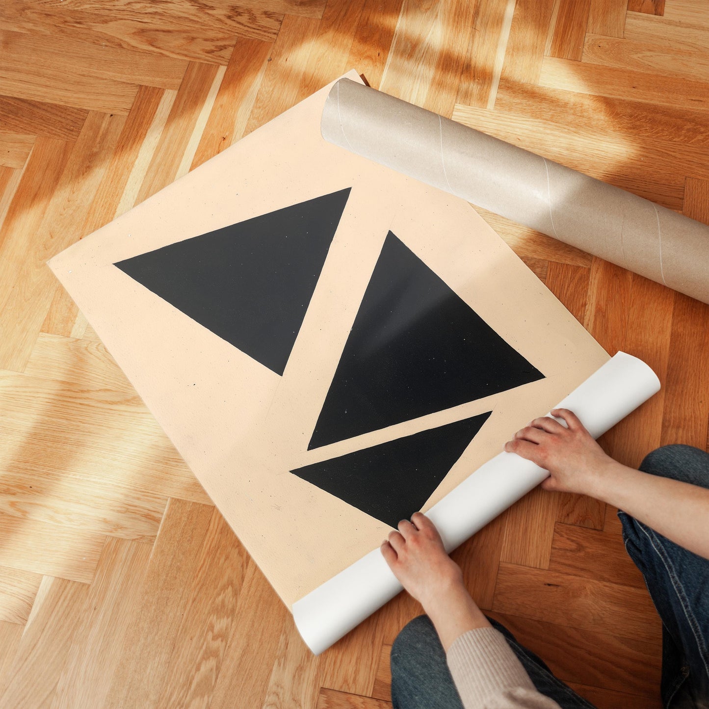 Black Triangle Abstract Geometric Wall Art