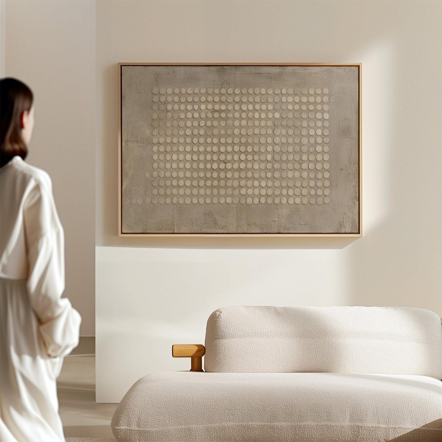 Dot Grid Canvas Art - Minimalist Wall Art on Giclée Cotton Canvas Print