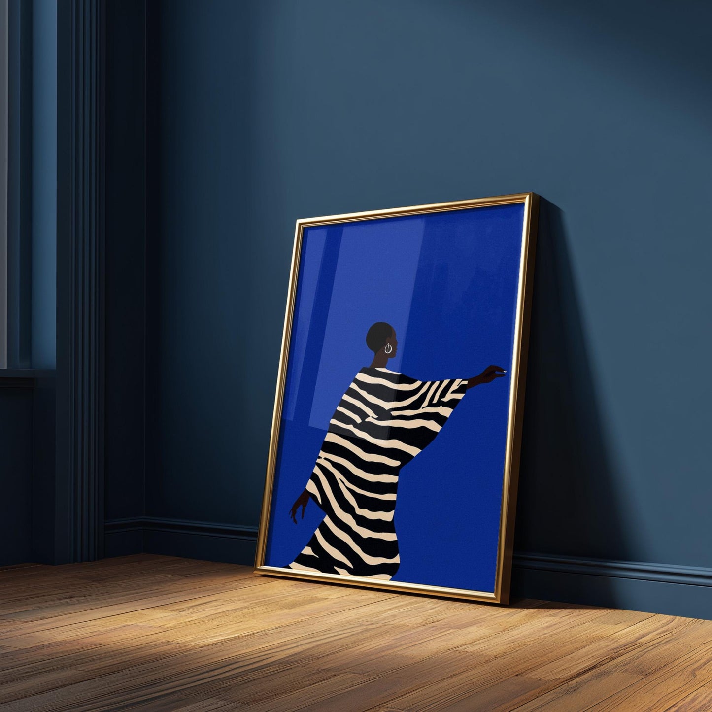 Electric Blue Abstract Art - Figurative Wall Art on Premium Matte Canvas | Gallery Style Decor