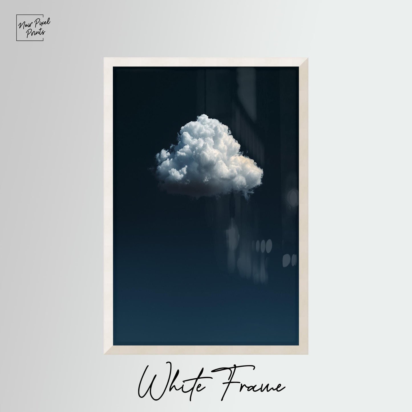 Indigo Cloud Wall Art - Minimalist Blue Sky Decor on Premium Cotton Canvas