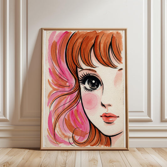60s Retro Wall Art – Vintage Fashion Print Featuring Pop Art Girl Poster
