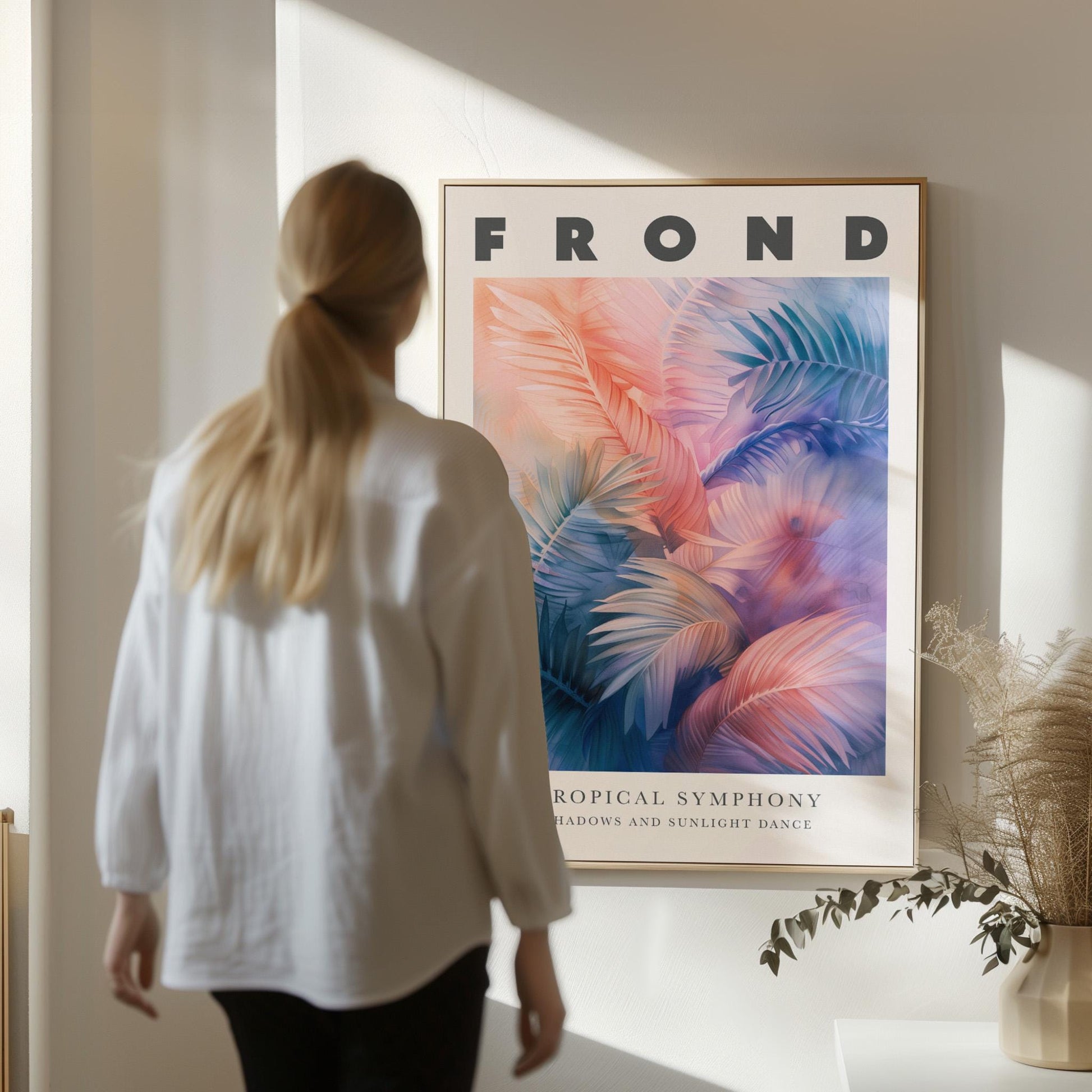 Colorful Tropical Canvas Wall Art Set of 3 Botanical Prints with Flowers and Leaves Modern Abstract Artwork for Living Room Decor