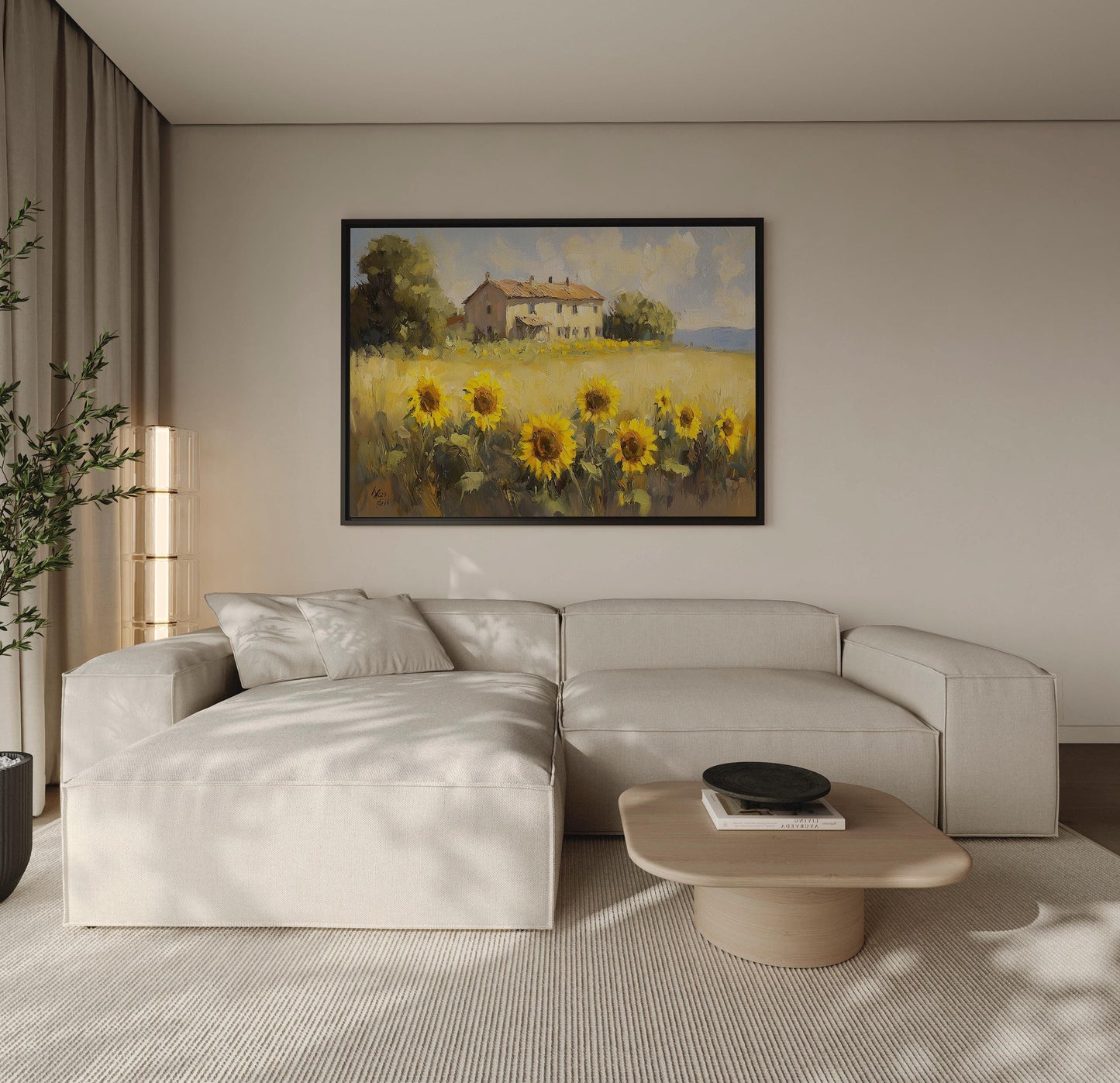 Canvas Wall Art - Sunflower Field Art on Premium Matte Cotton Canvas Print