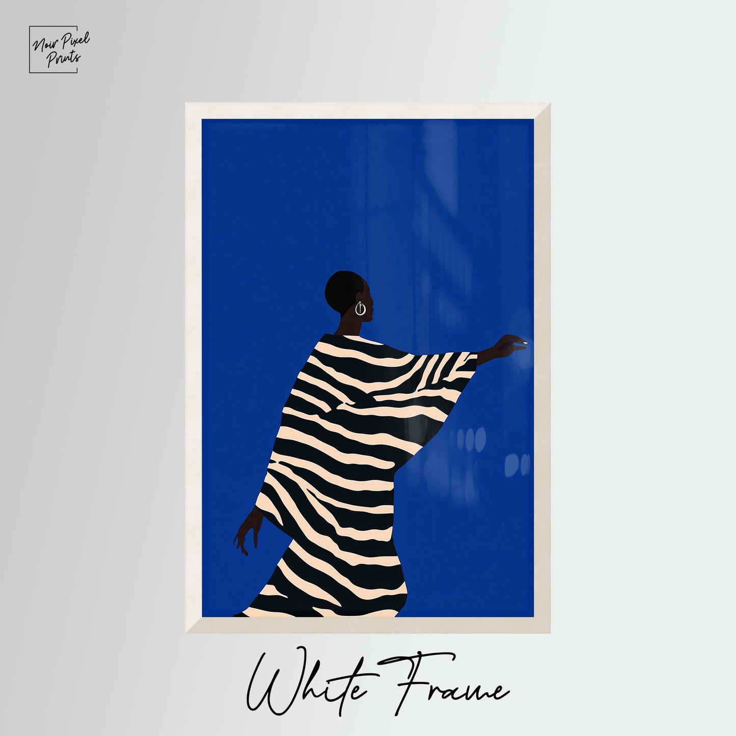 Electric Blue Abstract Art - Figurative Wall Art on Premium Matte Canvas | Gallery Style Decor