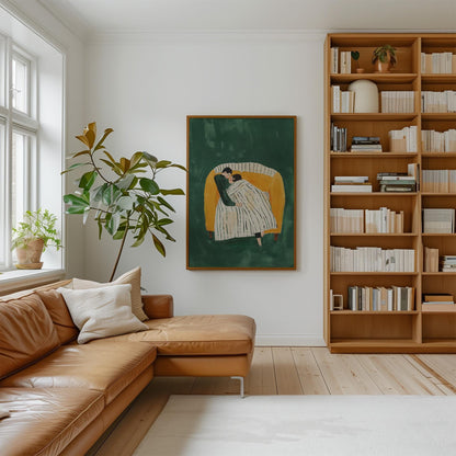 Romantic Couple Wall Art Cozy Embrace Modern Abstract Print Love Bedroom Living Room Decor Anniversary Gift Canvas Painting