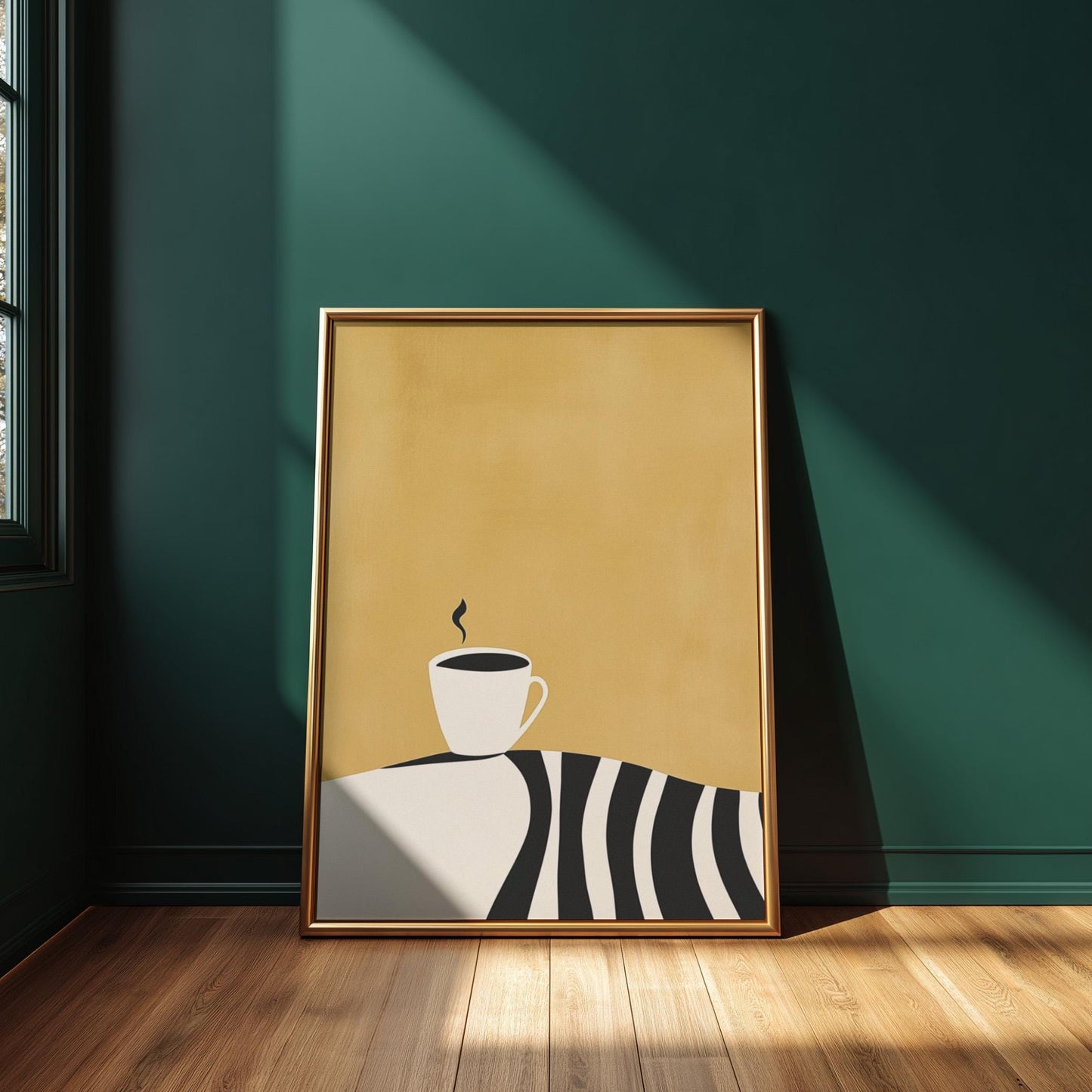 Coffee Cup Wall Art - Minimalist Kitchen Art | Modern Coffee Print Canvas