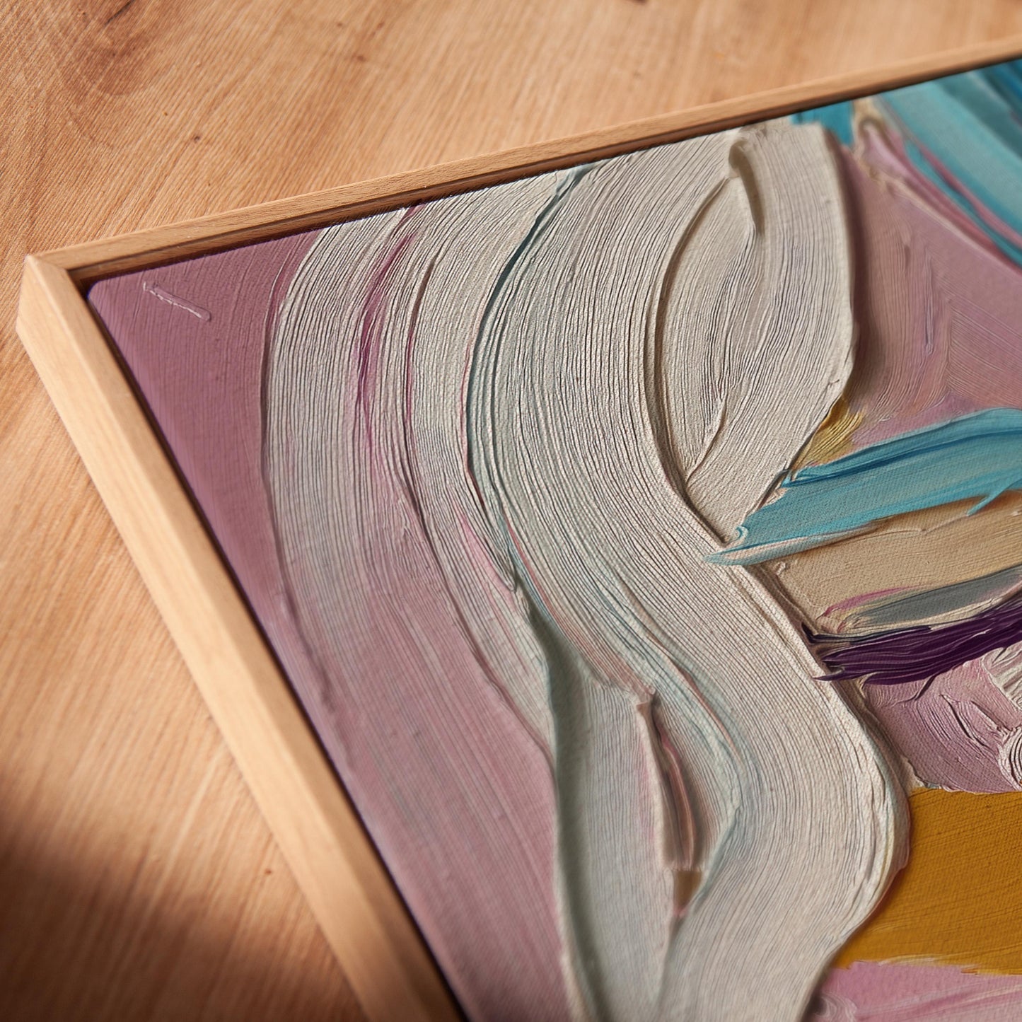 Colorful Figurative Canvas Wall Art – Modern Abstract Portrait Giclée Print with Floating Frame