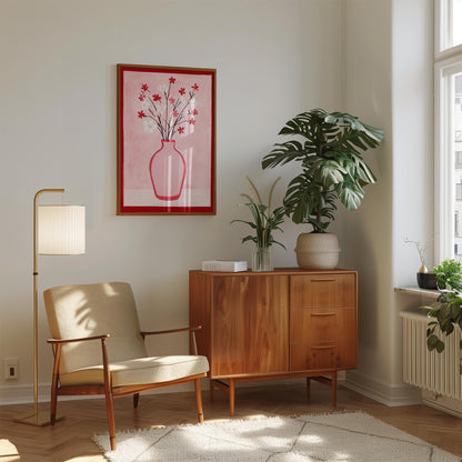Cherry Blossom Print - Soft Pink Floral Poster | Modern Botanical Wall Art