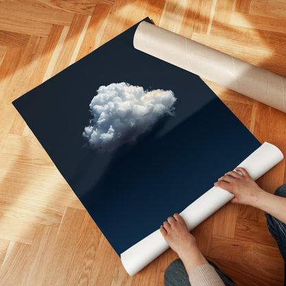 Indigo Cloud Wall Art - Minimalist Blue Sky Decor on Premium Cotton Canvas