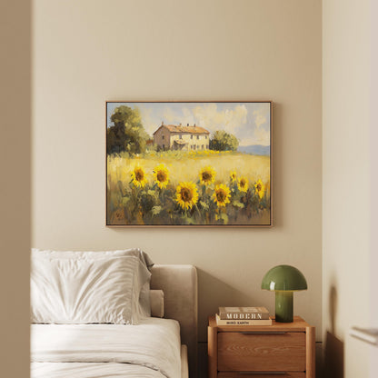 Canvas Wall Art - Sunflower Field Art on Premium Matte Cotton Canvas Print