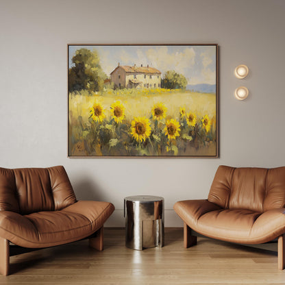 Canvas Wall Art - Sunflower Field Art on Premium Matte Cotton Canvas Print