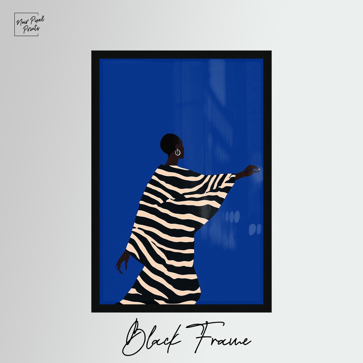 Electric Blue Abstract Art - Figurative Wall Art on Premium Matte Canvas | Gallery Style Decor