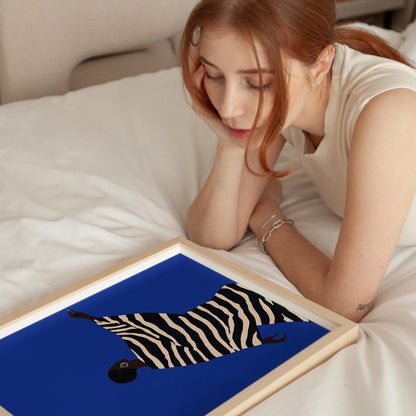 Electric Blue Abstract Art - Figurative Wall Art on Premium Matte Canvas | Gallery Style Decor