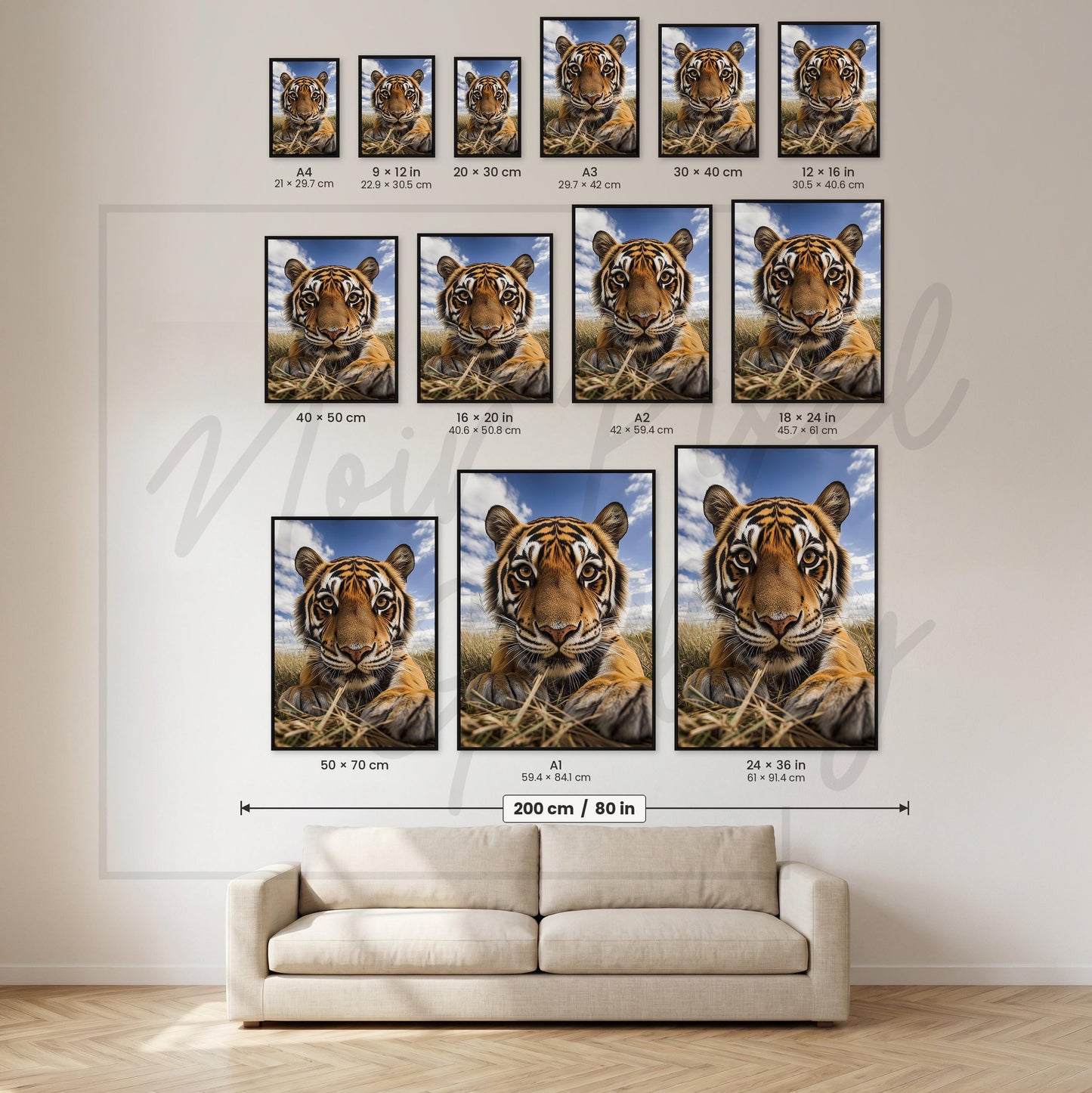 Tiger Art Print – Majestic Wildlife Wall Decor | Safari Home Decor Poster