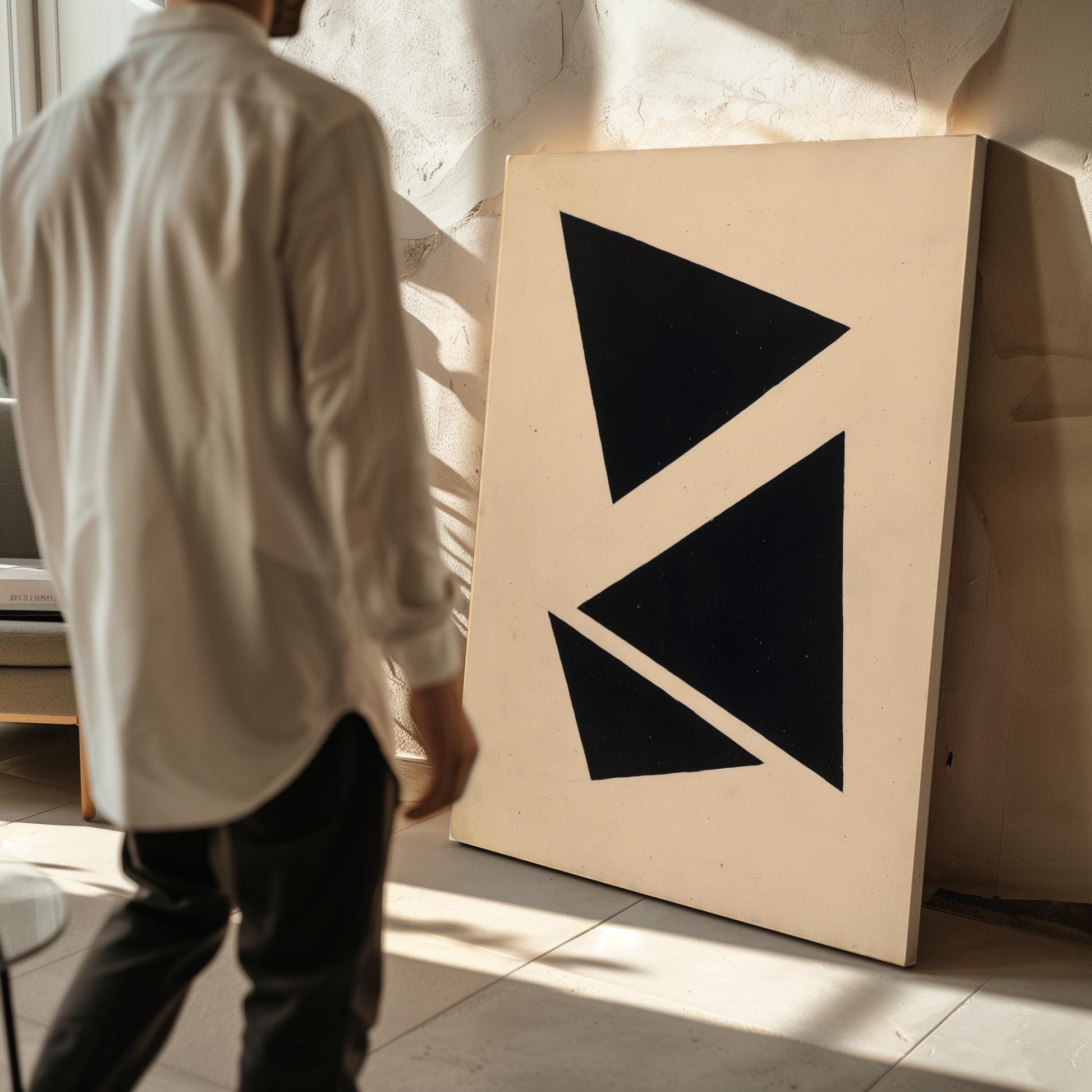 Black Triangle Abstract Geometric Wall Art