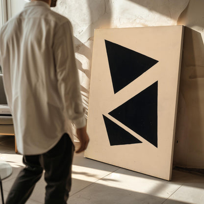 Black Triangle Abstract Geometric Wall Art