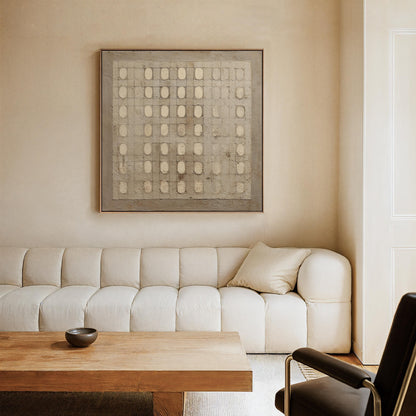 Canvas Wall Art – Minimalist Geometric Canvas with Neutral Textured Pattern