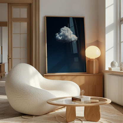 Indigo Cloud Wall Art - Minimalist Blue Sky Decor on Premium Cotton Canvas