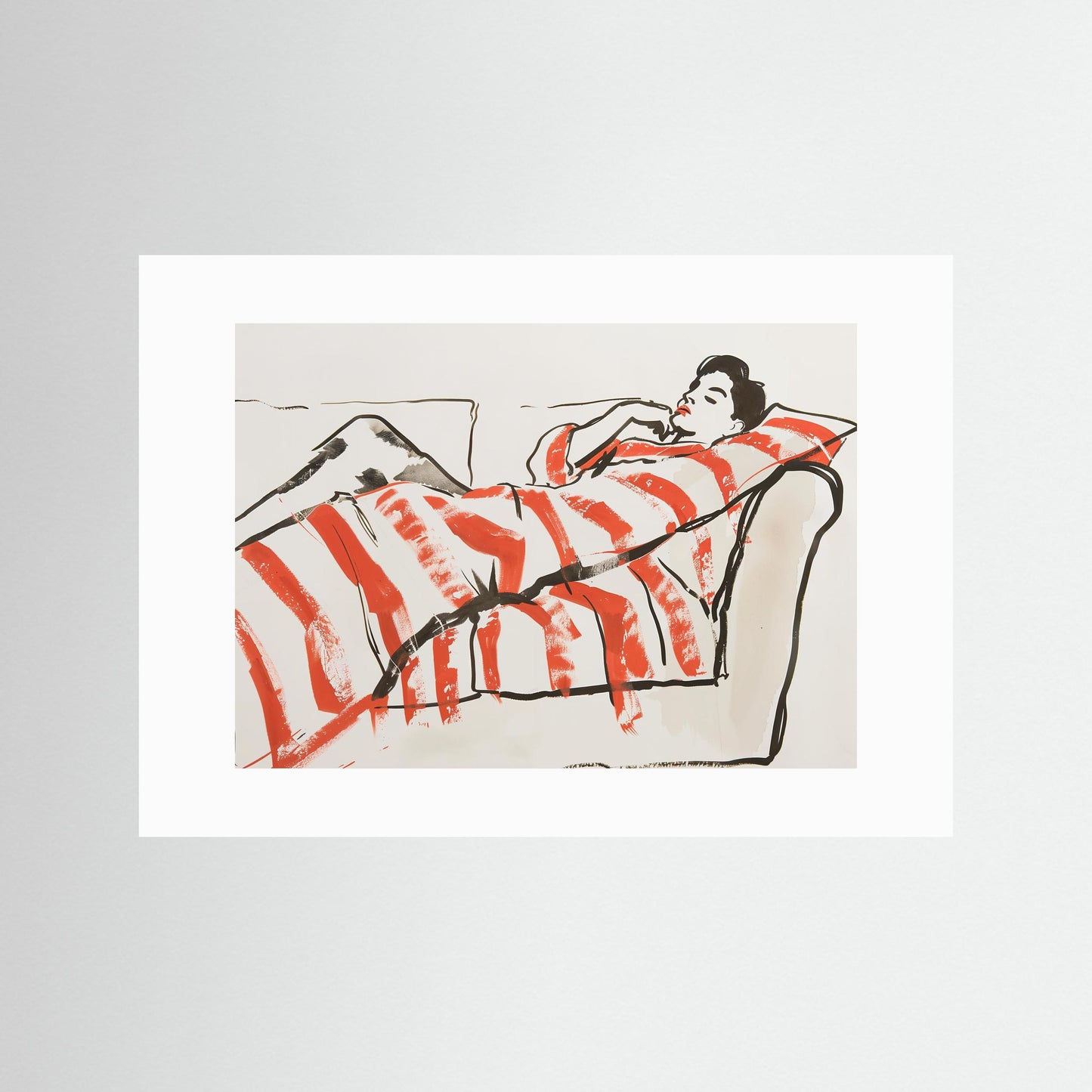Nap time in red stripes