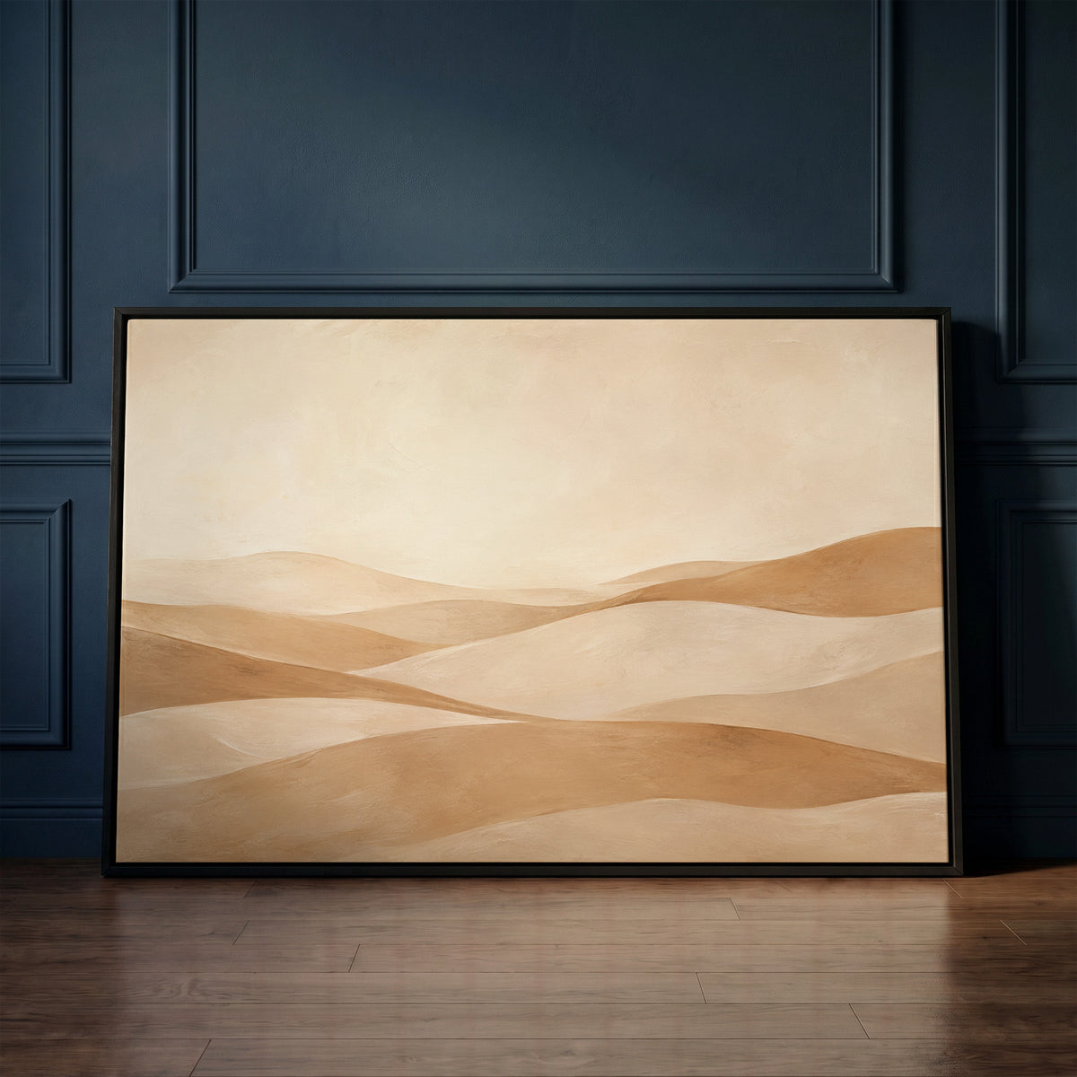 Layers of rolling sand hills receding under a high pale sky, canvas print