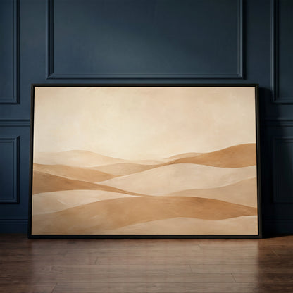 Layers of rolling sand hills receding under a high pale sky, canvas print
