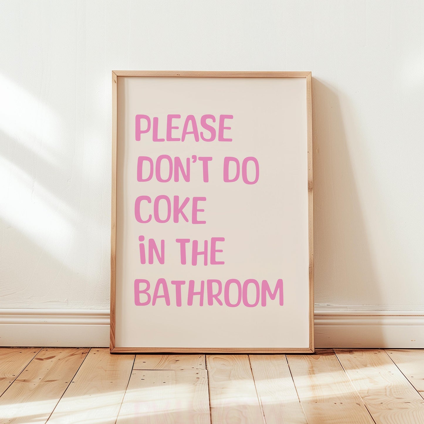 Funny Bathroom Print - Pink Typography Poster | Toilet Humor Decor Art