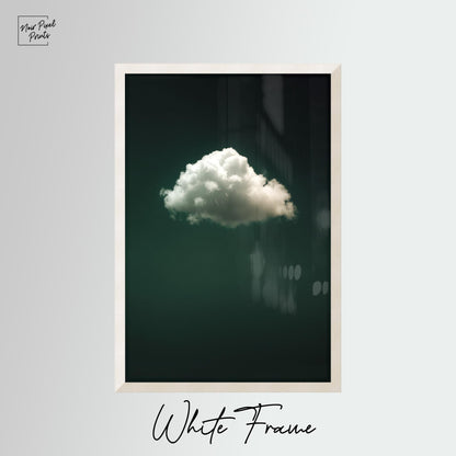 Emerald Green Wall Art - Abstract Minimalist Canvas Print with Floating Wood Frame