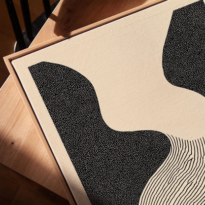 Black and White Abstract Line Art Modern Minimalist Canvas Print Contemporary Geometric Wall Art for Living Room or Office