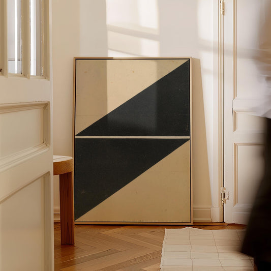 Black Geometric Triangle Canvas Art