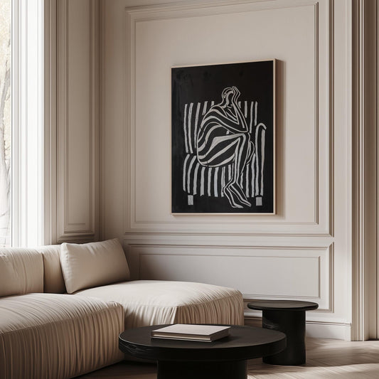 Dark Abstract Canvas | Minimalist Canvas Art With Gallery Style Frame