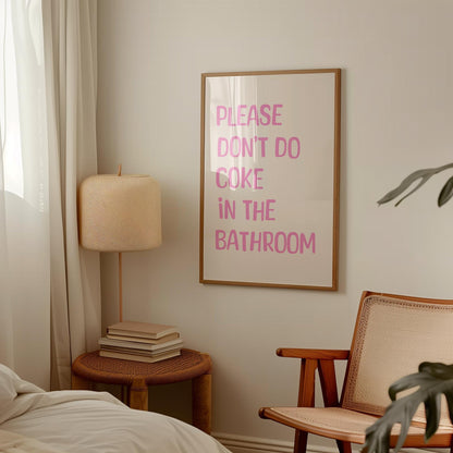 Funny Bathroom Print - Pink Typography Poster | Toilet Humor Decor Art