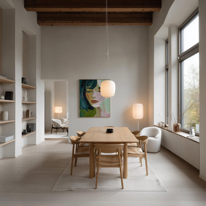 Abstract Portrait Canvas - Figurative Canvas Print With Vibrant Green Yellow Artwork