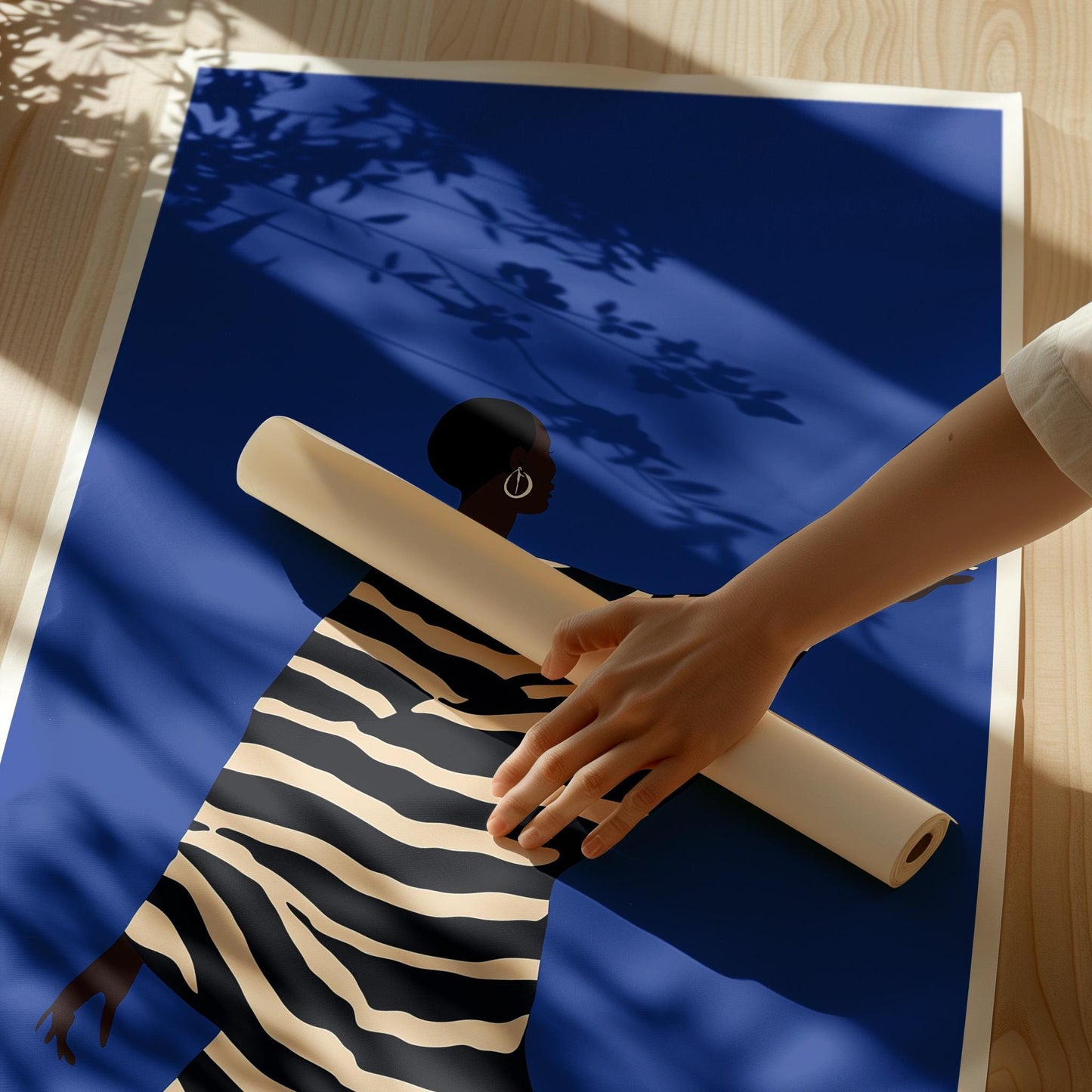 Electric Blue Abstract Art - Figurative Wall Art on Premium Matte Canvas | Gallery Style Decor