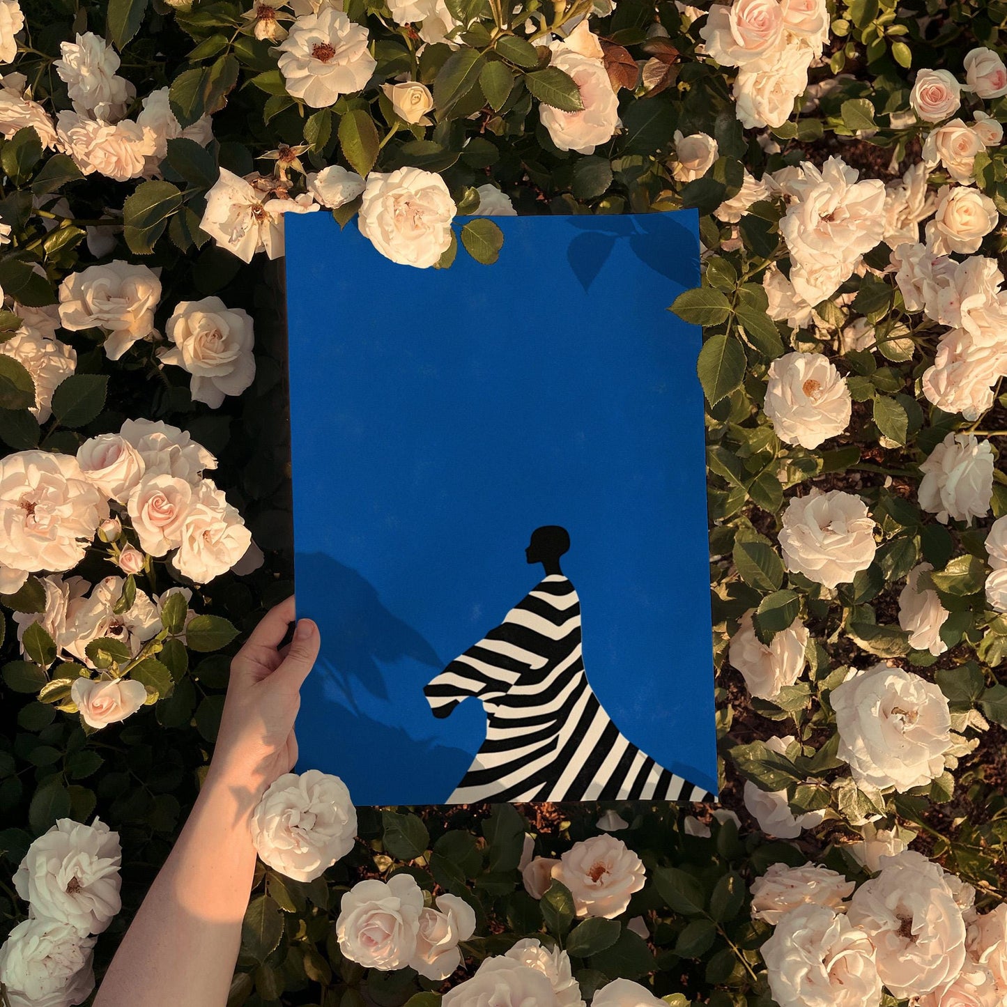 Electric Blue Wall Art – Cobalt Blue Artwork on Abstract Canvas Print, Framed