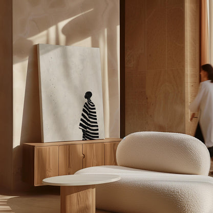 Black and White Canvas | Modern Canvas Prints Set of 2 | Abstract Figurative Art